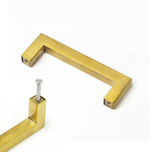 15 x Brushed Brass Drawer Pulls Kitchen Cabinet Handles - Gold Finish 96mm