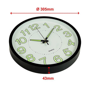 305mm Wall Clock - Glow In The Dark