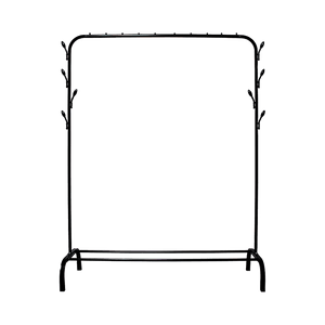 Closet Organizer Metal Garment Rack Portable Clothes Hanger Storage Shoes Rack Black