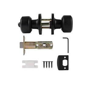 Door Handle Set Lock Function Round Black