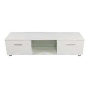 TV Cabinet Entertainment Unit Stand High Gloss Storage Shelf 140cm White