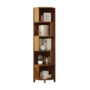 5-Shelf Corner Bookcase Industrial Bookshelf Display Storage Stand