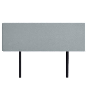 Linen Fabric King Bed Deluxe Headboard Bedhead - Stone Grey