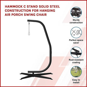 Hammock C Stand | Solid Steel Construction | for Hanging Air Porch Swing Chair
