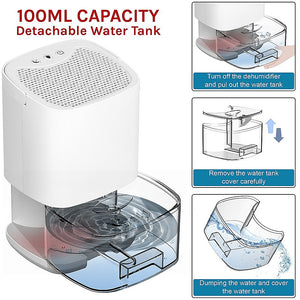 1000ML Mini Dehumidifier - Portable Air Dryer - Office Moisture Absorber