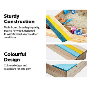 Wooden Backyard Sandbox for Kids | Outdoor Play Toy | Sandpit Design