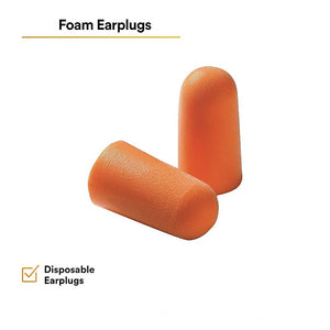 Foam Ear Plugs Disposable | 200 Pairs | Noise Cancelling Plane Sleep Snoring