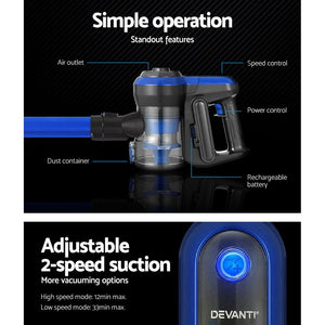 Handheld Vacuum Cleaner | Cordless | 250W Brushless Motor | Stick Design