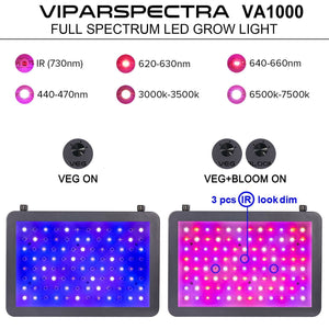 Viparspectra 1000W LED Grow Light - 10W Dual Chips - VA1000