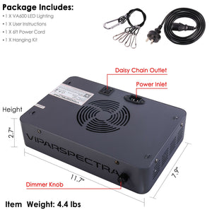 Viparspectra 600W LED Grow Light - 10W Dual Chips - VA600
