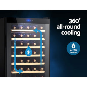 51 Bottle Black Wine Cooler Chiller Fridge