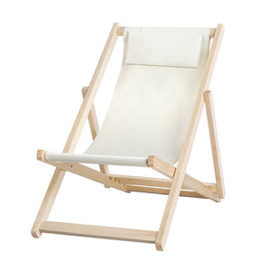 Beige Folding Patio Chair
