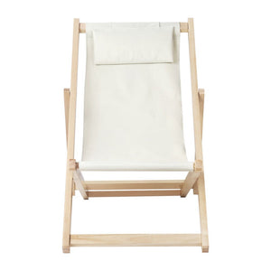 Beige Folding Patio Chair