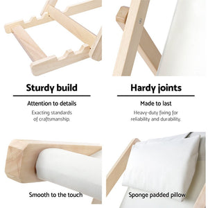 Beige Folding Patio Chair