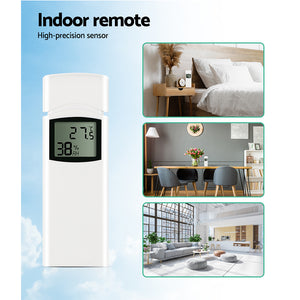 Devanti Weather Station Ultrasonic Anemometer Outdoor WiFi | Solar-Powered Rain Gauge