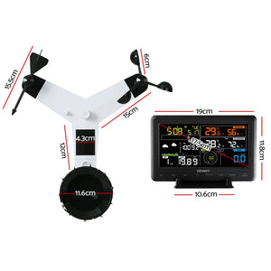 Devanti Weather Station Indoor Outdoor Wireless WiFi | Professional Solar Sensor Weather Station