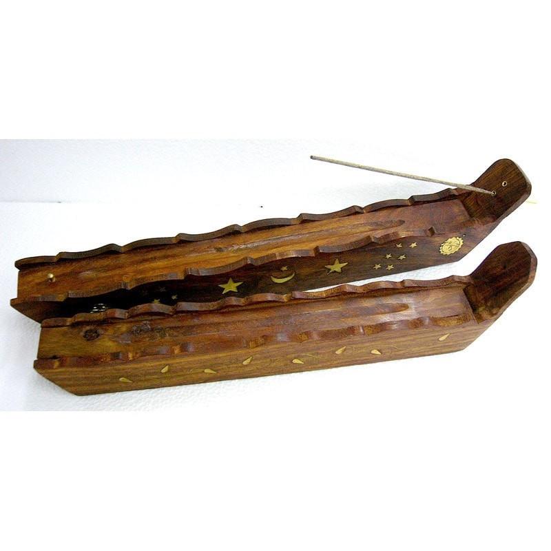 Wooden Incense Holder - 14" Flip Top Box