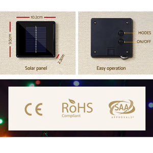 Jingle Jollys 500 LED Solar Powered Christmas Icicle Lights 20M Outdoor Fairy String Party Multicolour