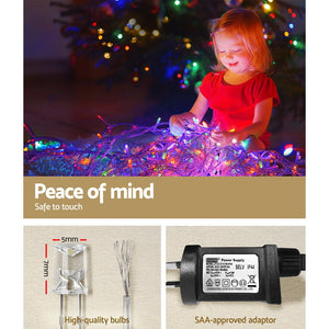 Jingle Jollys 500 LED Solar Powered Christmas Icicle Lights 20M Outdoor Fairy String Party Multicolour