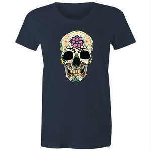 Women's Flower Sugar Skull T-shirt