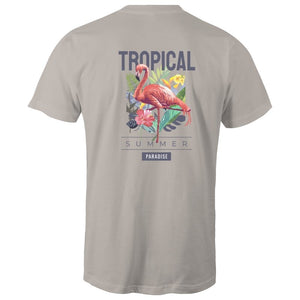 Men's Summer T-shirt With Back Flamingo Print