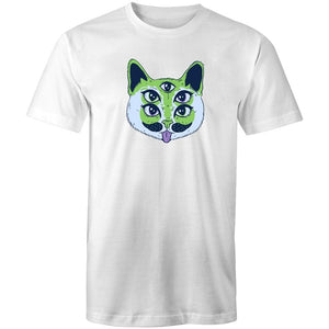 Men's Trippy Green Cat T-shirt