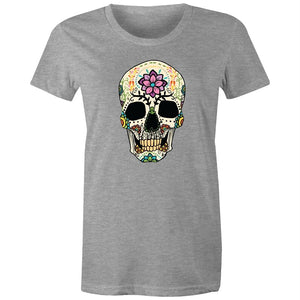 Women's Flower Sugar Skull T-shirt