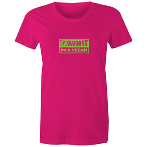 Women's Vegan Warning T-shirt