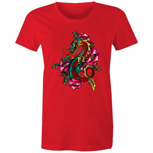 Women's Floral Dragon T-shirt
