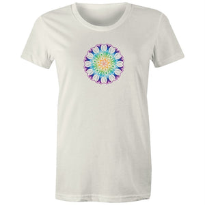 Women's Yoga Coloured Mandala Pattern T-shirt