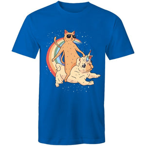 Men's Funny Cat Riding Unicorn T-shirt