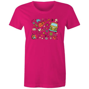 Women's Hippie Designed T-shirt