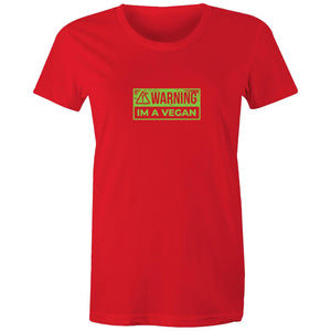 Women's Vegan Warning T-shirt