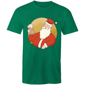 Men's Beer Drinking Santa T-shirt