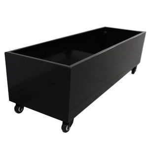 Black Metal Garden Bed On Wheels - 110X35X33cm