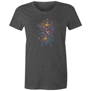 Women's Colourful Lillies Art T-shirt