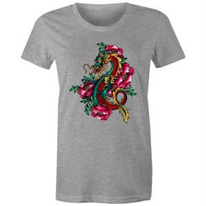 Women's Floral Dragon T-shirt