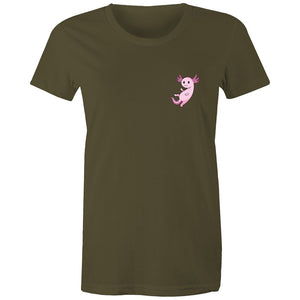 Women's Pink Pocket Print Creature T-shirt