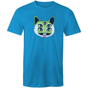 Men's Trippy Green Cat T-shirt