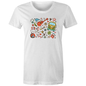 Women's Hippie Designed T-shirt