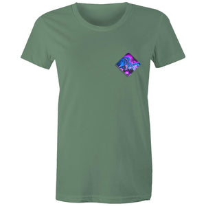 Women's Purple Waves Pocket Tee - The Hippie House