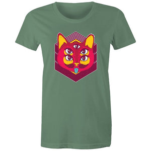 Women's Psychedelic Cat T-shirt