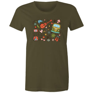 Women's Hippie Designed T-shirt