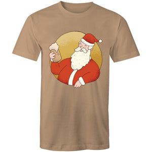 Men's Beer Drinking Santa T-shirt