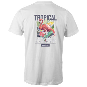 Men's Summer T-shirt With Back Flamingo Print