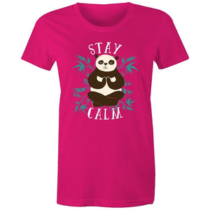 Women's Yoga Stay Calm Panda T-shirt