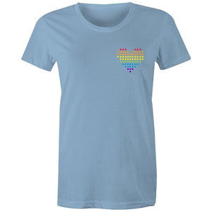 Women's Rainbow Heart Pocket T-shirt
