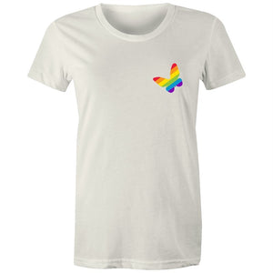 Women's Rainbow Butterfly Pocket T-shirt
