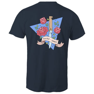 Men's Hate And Love Print T-shirt