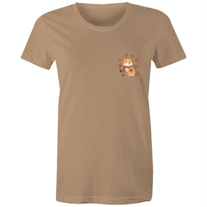 Women's Cute Spring Fox Pocket T-shirt